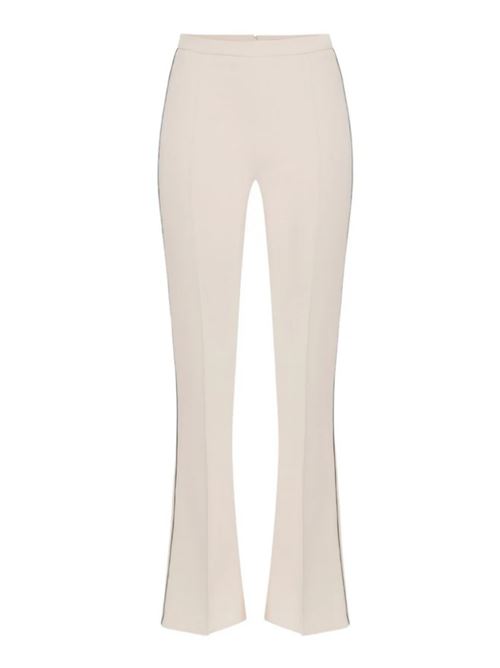 TROUSERS WITH CONTRAST PIPING ELISABETTA FRANCHI | PA08451E2E84 burro/nero